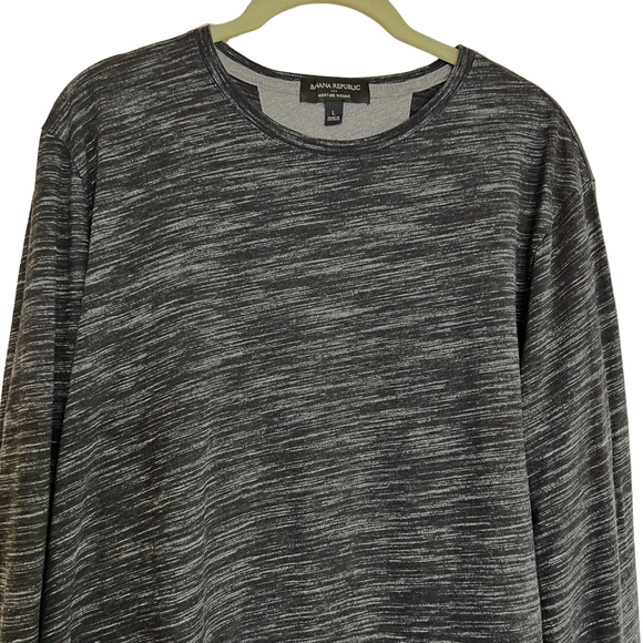 Banana Republic Factory Womens Size Large Black Space Dye Moisture Wicking - Picture 2 of 5